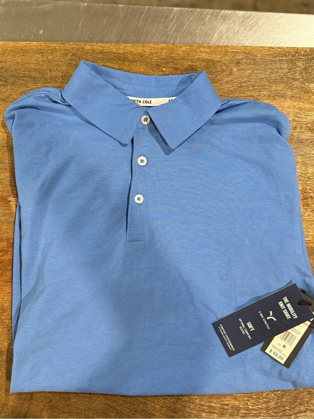 Kenneth Cole Men’s Light Regatta  Blue Polo Shirt